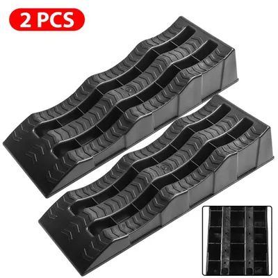 Image de Rampes de chargement - Rampes de service pour véhicules - Lot de 2 - 3 niveaux - Profil plat - Capacité de charge de 3,5 tonnes - Construction robuste