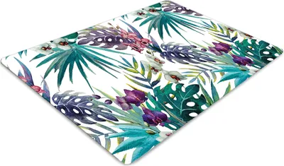 Produktbild von Stuhlunterlage Bürostuhlunterlage 120 cm x 90 cm Bodenmatte Bürostuhlunterlage - Tropische Blätter