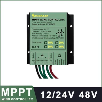 Image de Éolienne - SM3-5000 - 5000 W - Régulateur MPPT 24 V - Axe horizontal - 3 pales - Démarrage à 2 m/s - Blanc