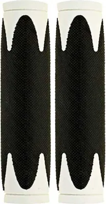 Produktbild von Griffe Velo D2 , Paar 130/130 mm, schwarz/weiß, Messingschlager, 410369
