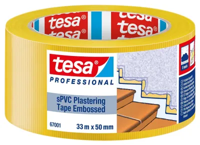 Produktbild von Tesa PVC Putzband 67001 quergerillt gelb L 33 m, B 50 mm