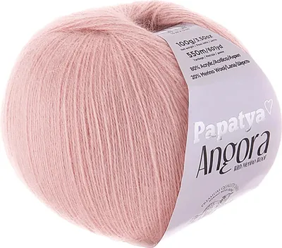 Papatya Angora Style Strickgarn mit Merino in Rosa – 550m/100g Häkelgarn.