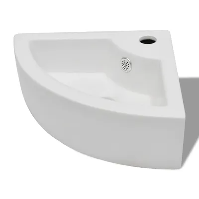 Produktbild von vidaXL Waschbecken mit Überlauf 45 x 32 x 12,5 cm Weiß -  Badezimmer-Waschbecken