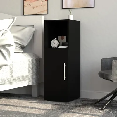 Produktbild von VCM Nachtschrank | Maße ca. H. 90 x B. 30 x T. 35 cm | Beistelltisch mit Drehtühr | Nachttisch - Narila