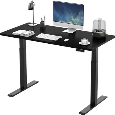 Costway Scrivania angolare a forma di L, Scrivania 147 x 112 cm per computer con alzata per