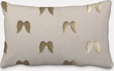 Produktbild von SCHÖNER LEBEN. Kissenhülle Engelsflügel natur gold metallic Größe 30x50cm (HxB) 30x50cm (HxB) Größe