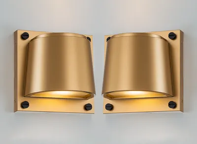 Produktbild von 2er SET LED Außenwandleuchten Messing, Downlight Fassadenbeleuchtung Hauswand