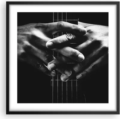 Produktbild von Gerahmtes Poster - Schwarzer Rahmen - Gitarre Musiker Musik - 50x50 cm - Wand Bild - Wanddeko - Wandbilder - Kunstposter - Wandposter - Bilderrahmen - Bilder - Kunstdruck - P2BAC50x50-4960
