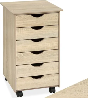 Produktbild von tectake® Rollcontainer aus Holz einfache Montage, 36 x 40 x 65 cm