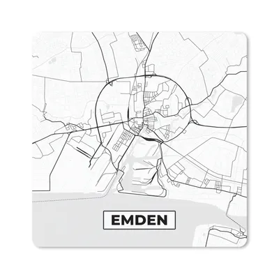 Produktbild von MuchoWow® Mauspad Mousepad Emden - Karte - Stadtplan - Wegbeschreibung 20x20 cm - Mousepads - Maus Mat - Pad - Mausunterlage - Desk Mat - Bureauartikeln