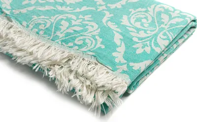 Produktbild von Strandtuch Barok style 100x180 Türkis 100% Baumwolle Hamamtuch Saunatuch