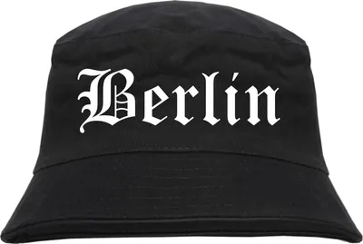 Produktbild von Berlin Fischerhut - Altdeutsch - bedruckt - Bucket Hat Anglerhut Hut L/XL Schwarz