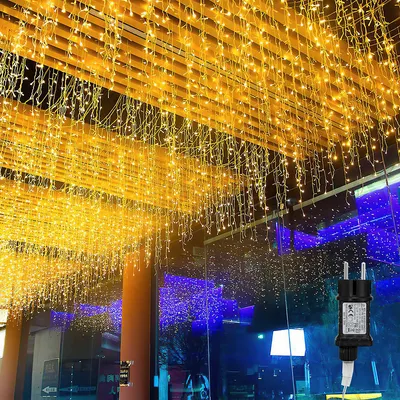 Obrázok produktu pre Yakimz 10m LED Icicle vianočné záhradné závesy, teplá biela