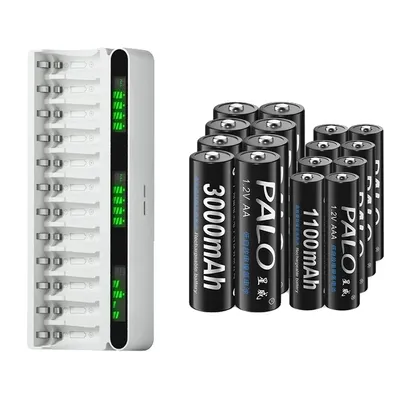 Image de Chargeur de batterie, écran LCD, charge rapide, 8AA 8AAA 1 chargeur