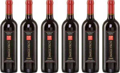 Produktbild von Cavino Imiglykos rot 6x 0,75l Flasche | Lieblicher Rotwein aus Griechenland | 12% Vol. | + 20ml Jassas Olivenöl