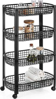 Immagine prodotto di Excellent Houseware mobile da cucina, plastica, 46x26x79 cm, nero