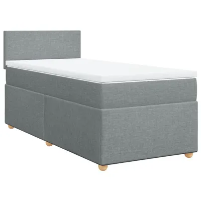 Produktbild von vidaXL Boxspringbett mit Matratze Hellgrau 90x190 cm Stoff