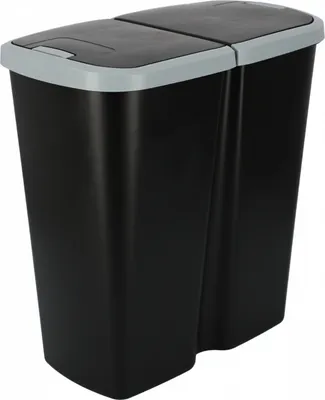 Produktbild von Odpadkový koš DUO černý, 45 l, šedá / černá