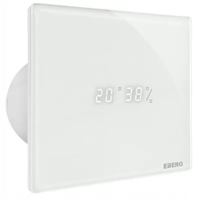 Zdjęcie produktu dla EBERG ENSO 100 W Wentylator Łazienkowy 100 mm Higrostat Timer LED Biały