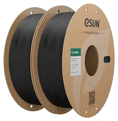 Obrázek produktu pro eSUN, vylepšený matný filament PLA, 1,75 mm, tmavě černá barva, 2 kg