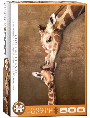 Produktbild von Eurographics Puzzle 6500-0301 - Kuss der Giraffenmutter - 500 Teile