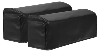 2er-Set Armlehnenkissen aus PU-Leder, Antirutsch, Schwarz