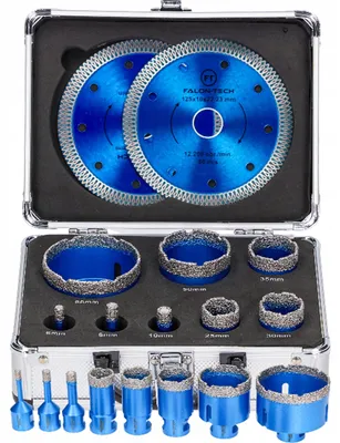 Produktbild von Diamant-Lochsägen-Set 6-68 mm M14 + 2× X-TURBO-Scheiben 125 mm