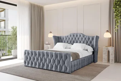 Produktbild von ALTDECOR Polsterbett mit Bettkasten - MODY-Z - 180x200 Grau Casablanca - Bett mit Matratze H3/H4, Kopfteil und Fußteil, Boxbett, Doppelbett mit Stauraum