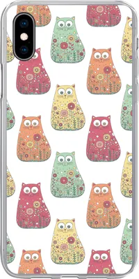 Produktbild von MuchoWow® Handyhülle Schutzhülle Hülle für Telefoonhoesje iPhone Xs Mädchen - Katze - Blumen - Muster - Mädchen - Kinder - Kinder Silikon Softcase Handy Hülle - Handytasche