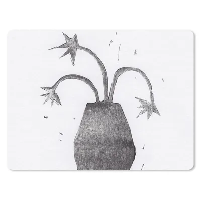 Produktbild von MuchoWow® Mauspad Mousepad Pflanze - Vase - Schwarz - Weiß - Blume 23x19 cm - Mousepads - Maus Mat - Pad - Mausunterlage - Schreibtischunterlage - Mauspad