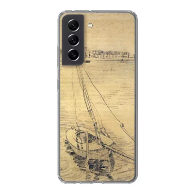 Produktbild von MuchoWow® Handyhülle Schutzhülle Hülle für Samsung Galaxy S21 FE Segelboot auf der Seine bei Asnières - Vincent van Gogh Silikon Softcase Handy Hülle - Mobiltelefonhülle