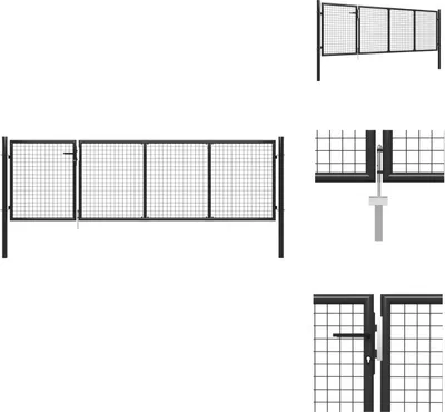 Produktbild von vidaXL Gartentor Stahl 350 x 75 cm Anthrazit - Gartentore