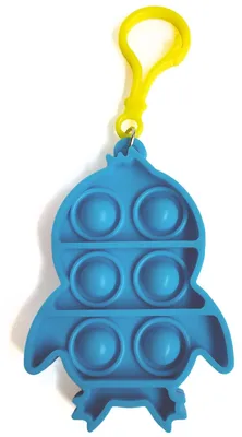 Produktbild von Fidget Toy Push Pop Bubble Keychain - Anti Stress Spielzeug - Schüsselanhänger Rakete Blau