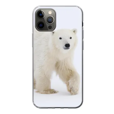 Produktbild von MuchoWow® Handyhülle Schutzhülle Hülle für iPhone 12 Pro Eisbär - Schnee - Weiß Silikon Softcase Handy Hülle - Abdeckung