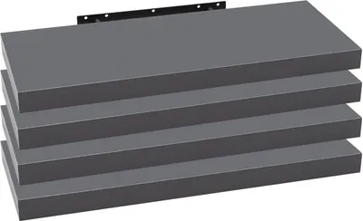 Produktbild von WOLTU 4er-Set Wandregal Wandboard Bücherregal Regale für Deko Wandablagen aus MDF Hängeregal Dunkelgrau 60x23x3,8 cm