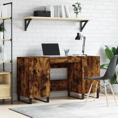 Obrázek produktu pro vidaXL Psací stůl kouřový dub 140x50x75 cm materiál na bázi dřeva - Psací stoly - Kancelářské stoly - Počítačový stůl
