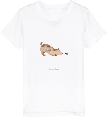 Produktbild von Mr. & Mrs. Panda Kleinkinder T-Shirt Hund Marienkäfer 9-11 Jahre (134/146) - Weiß - Geschenk, Teenager, Kindershirt, Kinder Mädchen, Organic, Sprüche, Mischlingshund, Bio