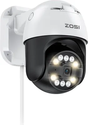 Produktbild von ZOSI 5MP PoE Überwachungskamera Außen, 355°/140° Schwenkbar Dome Camera, 2-Wege-Audio, Automatisch Verfolgung, Funktioniert nur mit ZOSI PoE NVR, C296