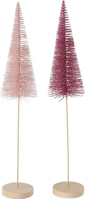 Produktbild von Dekoaufsteller Tarvo Weihnachtsbaum H 40 cm rosa Kunststoff 2er Set
