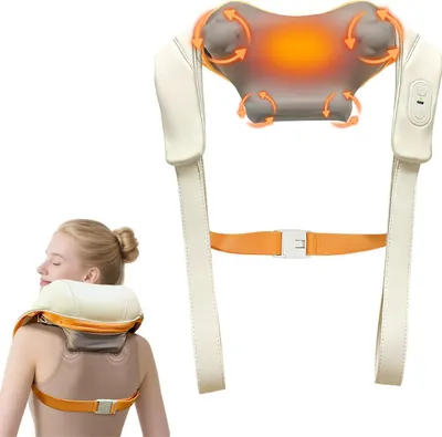 Produktbild von Akupressur-Nackenmassagegerät mit Wärmefunktion – 3 Modi, Tiefengewebsmassage für Trapezmuskulatur & Halswirbelsäule