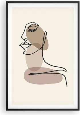 Produktbild von Gerahmtes Poster - Schwarzer Rahmen - Zeichnung einzeilig Frau - 61x91,5 cm - Wand Bild - Wanddeko - Wandbilder - Kunstposter - Wandposter - Bilderrahmen - Bilder - Kunstdruck - P2BPA61x91-4612