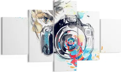 Produktbild von Bild auf Leinwand - Leinwandbild - Fotograf Kamera Fokus Hobby - 125x70cm - Wand Bild - Wanddeko - Leinwanddruck - Bilder - Kunstdruck - Wanddekoration - Leinwand bilder - Wandkunst - EA125x70-3022