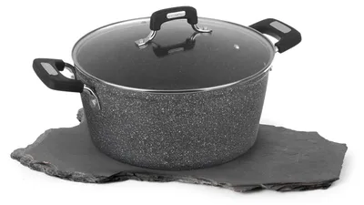 Steelpfanne Ø 28 cm mit Glasdeckel, induktionsgeeignet