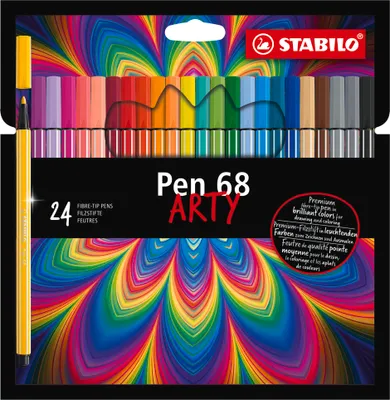Produktbild von STABILO Premium-Filzstift - Pen 68 - ARTY - 24er Pack - 24 verschiedene Farben