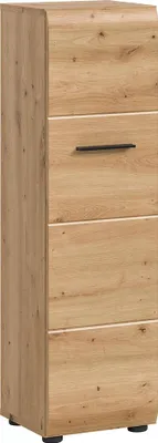 Produktbild von Badezimmer Midischrank mit 30 cm Breite in Eiche, 1 Tür, stehend/hängend montierbar - IGGESUND-158