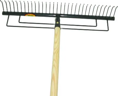 Produktbild von Polar Rasenrechen 60 cm 32 Zinken Harke Heurechen Laubrechen mit 150 cm Stiel
