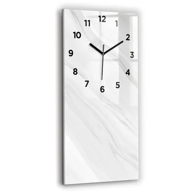 Produktbild von Wallfluent Wanduhr – Stilles Quarzuhrwerk - Uhr Dekoration Wohnzimmer Schlafzimmer Küche - Zifferblatt - schwarze Zeiger - 30x60 cm - Dekorativer Marmor