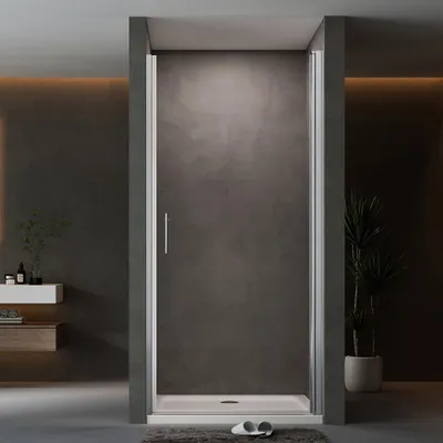 Produktbild von Nischentür 90x195cm Duschabtrennung Schwingtür Nishe Duschkabine Drehtür Duschtür 6mm ESG NANO Glas Duschwand Sicherheitsglas Pendeltür Dusche