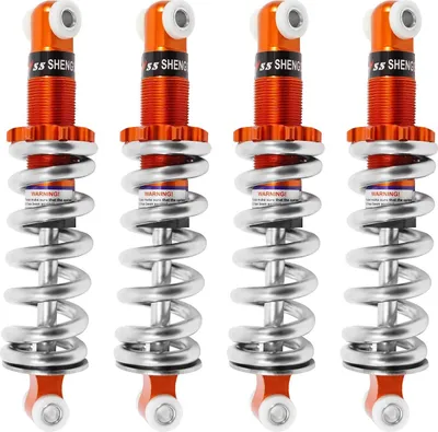 Produktbild von Motorrad Heckstoßdämpfer - Set mit 4 Stück - Lochabstand 190 mm - Verstellbare Feder - Max. Traglast 544 kg - Aluminium & Edelstahl