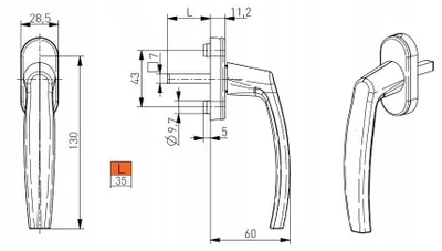 Produktbild von Medos GLORY Fenstergriff für PVC-Fenster weiß